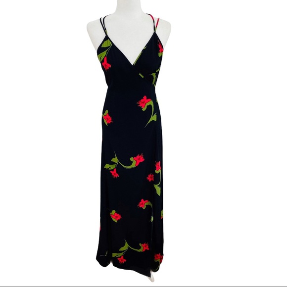 Reformation Seine Wrap Dress Black Floral - Picture 8 of 15